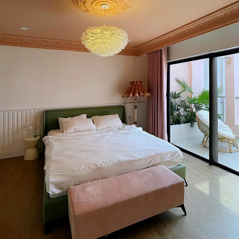 Không gian nội thất phòng ngủ penthouse