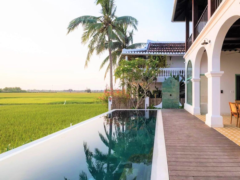 Không gian cảnh quan nội ngoại thất ở Villa Iliou Hội An