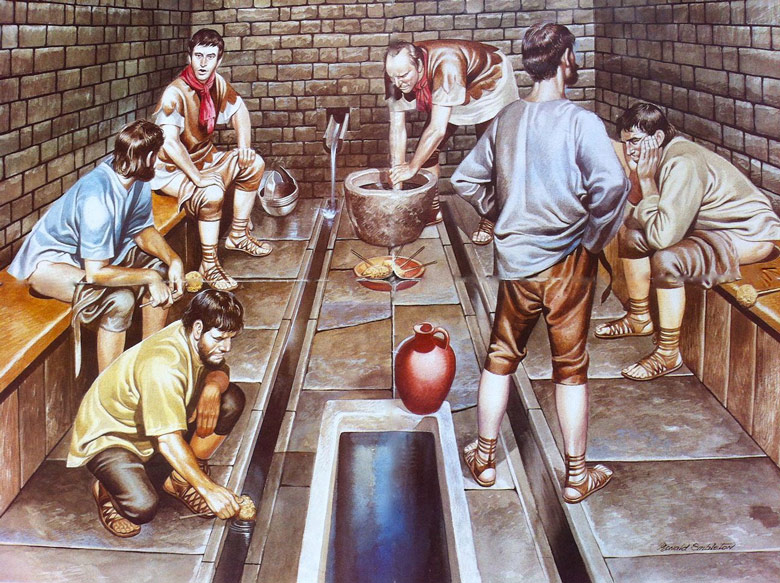 Nhà vệ sinh thời cổ đại không có không gian riêng tư