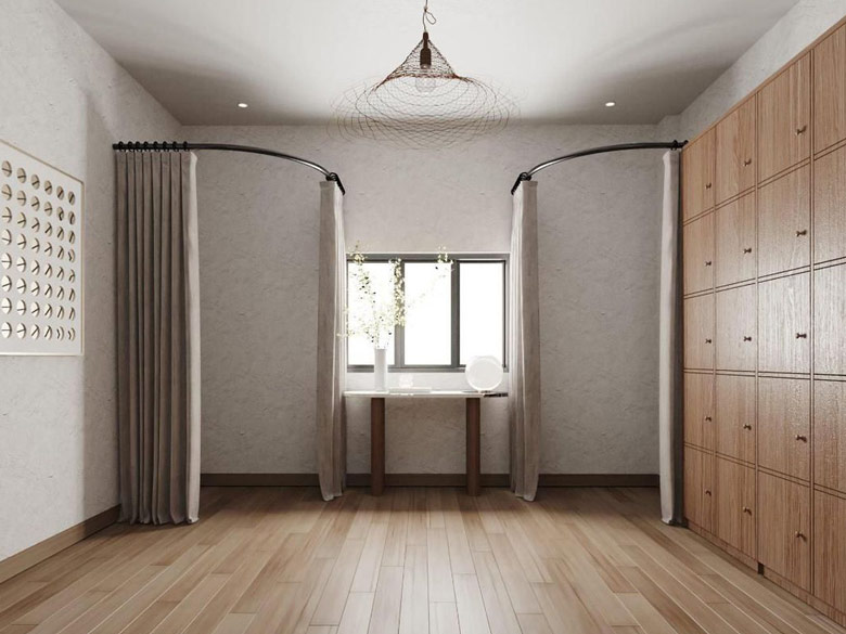 Khu vực gửi và thay đồ tại Lam Spa 青い スパ