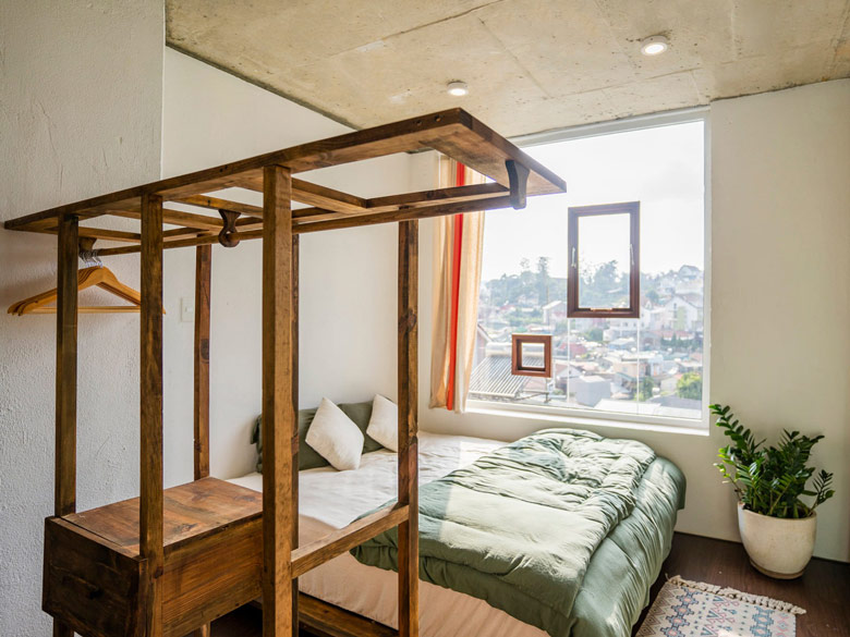 Không gian Upper Trunk room tại Cherry Suites Dalat