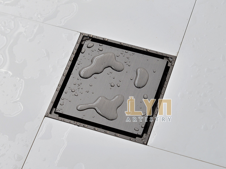 Phễu thu sàn 2 mặt lát gạch màu xám